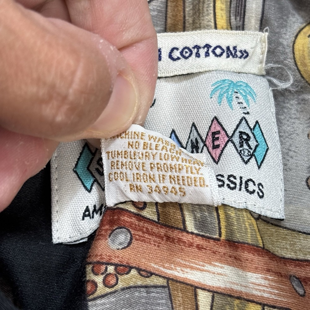 Reyn Spooner Hawaiian Shirt XL Brown Vette Corvette Steering Dashboard Beach - Picture 5 of 7